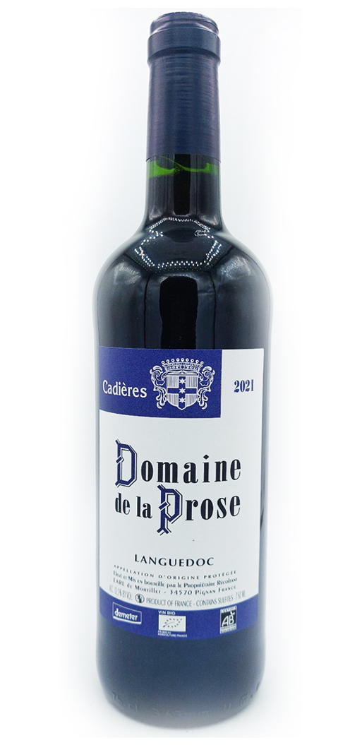 Cadières 2021 du Domaine de la Prose.